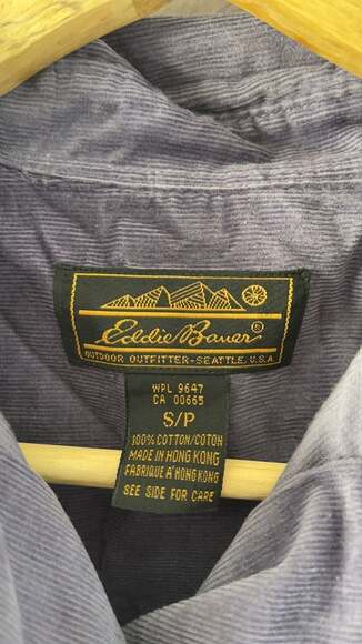 Vintage Eddie Bauer Purple Corduroy Long Sleeve Shirt with Embroidery, Size S - Picture 4 of 7